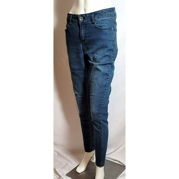 DKNY Dark Wash Mid-Rise Skinny Jeans - Size 8 - Picture 3 of 9